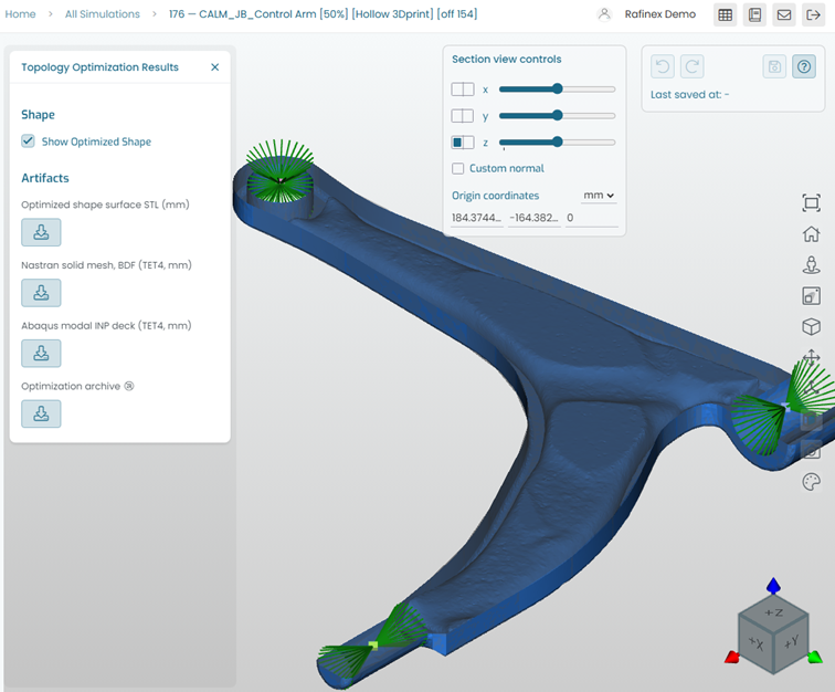 Suspension arm - hollow 3D print