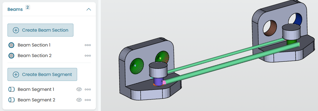 example assembly with beam elements