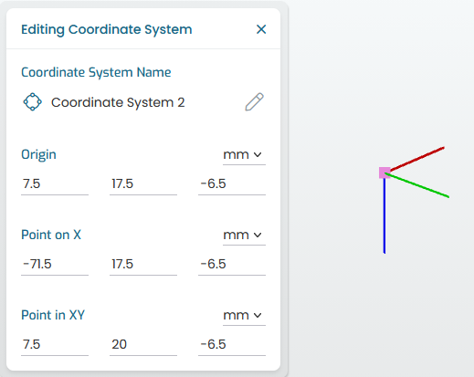 Coordinate system properties