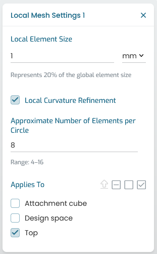 Local mesh settings